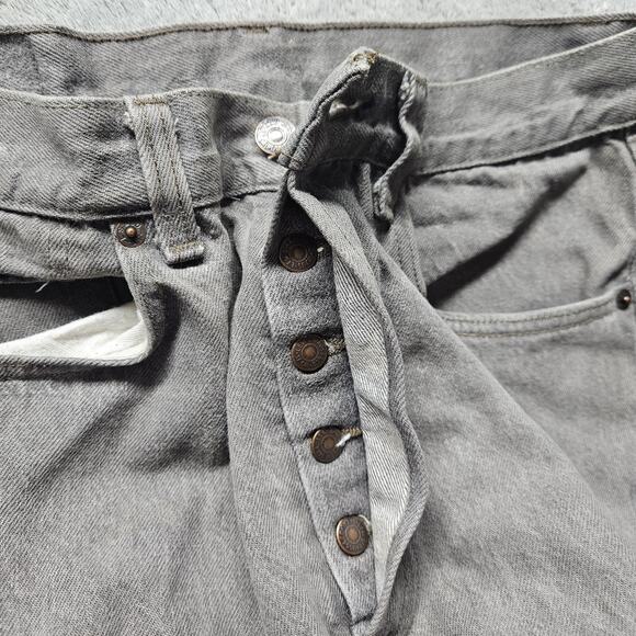 Vintage Levis 501 Made In Usa 32x30 Button-Fly Straight Gray Batwing Tag - Picture 2 of 11